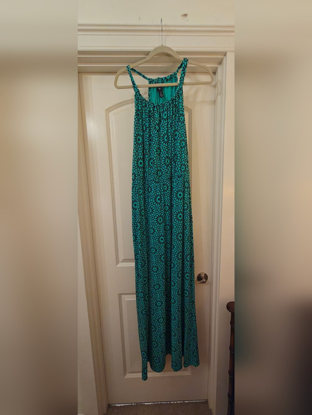 GAP Teal Printed Maxi Dress